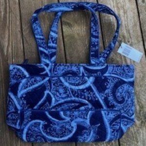Vera Bradley Mandy Shoulder Bag/Tote Blue Indio Paisley - NWT